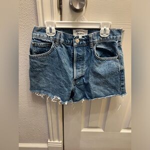 Reformation Jean Shorts Charlie High Rise fly button